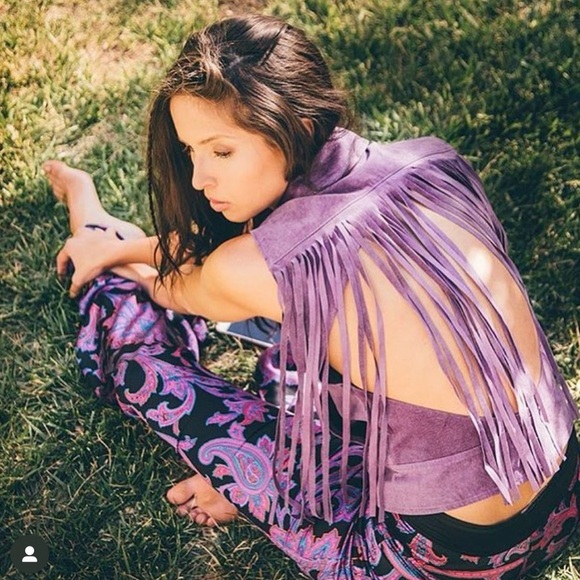 Made for Pearl Purple Electric Paisley Silk Boho Hippie Bell Bottoms Size 4 - Picture 3 of 5